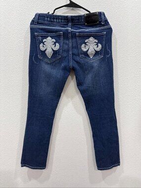 Women's Blue and White Jeans